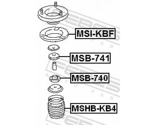 MSB-741 FEBEST Втулка переднего амортизатора