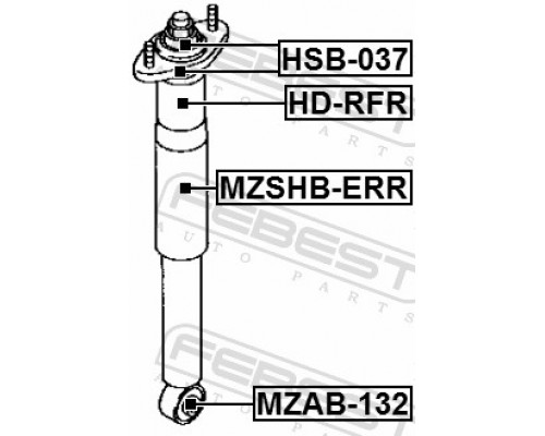 MZAB-132 FEBEST Сайлентблок заднего амортизатора нижний для Mazda CX 7 2007-2012