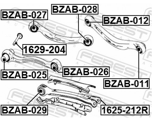 BZAB-028 FEBEST Сайлентблок заднего верхнего рычага