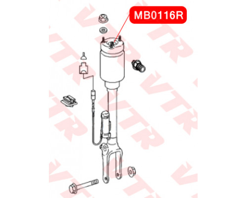 MB0116R VTR Сайлентблок переднего амортизатора верхний