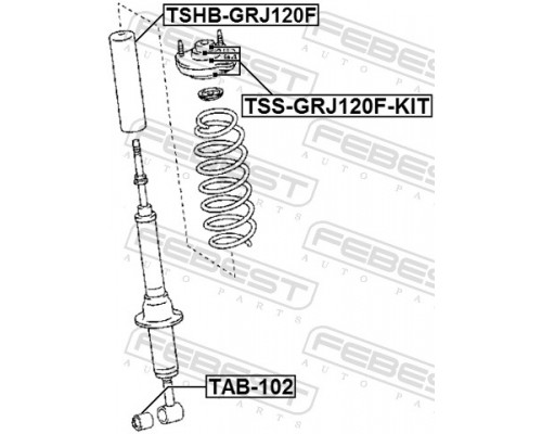 TAB-102 FEBEST Сайлентблок переднего амортизатора нижний