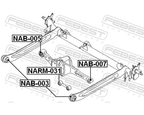 NAB-007 FEBEST Сайлентблок заднего рычага