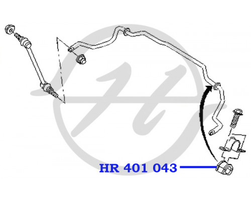 HR401043 Hanse  Втулка (сайлентблок) переднего стабилизатора