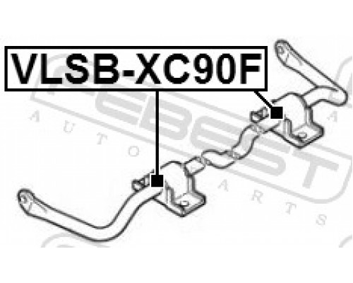 VLSB-XC90F FEBEST Втулка (сайлентблок) переднего стабилизатора для Volvo XC90 2002-2015