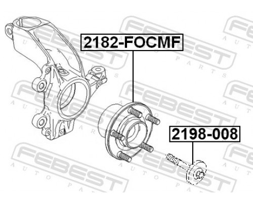 2198-008 FEBEST Болт передней ступицы