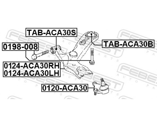 0120-ACA30 FEBEST Опора шаровая передней подвески