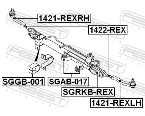 SGRKB-REX FEBEST Пыльник рулевой тяги (к-кт)