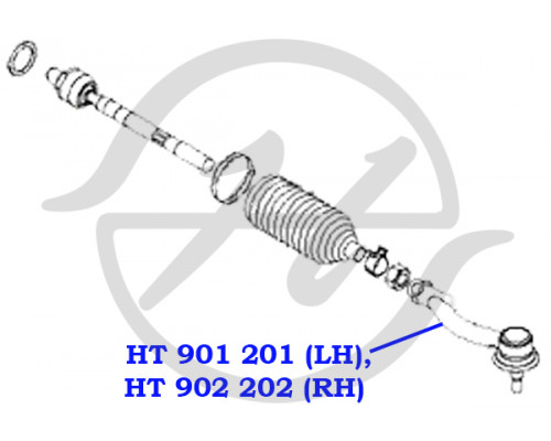 HT901201 Hanse Наконечник рулевой левый