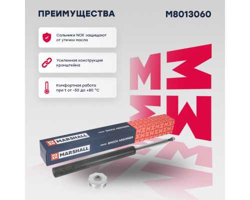 Амортизатор газ. передн. Lada 2108 84- / 2109 87- / 21099 90- / 2113 04- / 2114 01- / 2115 97- (M8013060) Амортизатор газ. передн. Lada 2108 84- / 2109 87- / 21099 90- / 2113 04- / 2114 01- / 2115 97- (M8013060)