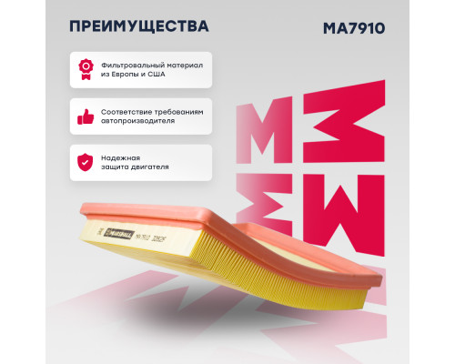 Фильтр воздушный SKODA OCTAVIA 13-, RAPID 12-; VOLKSWAGEN GOLF 12-, POLO 09-