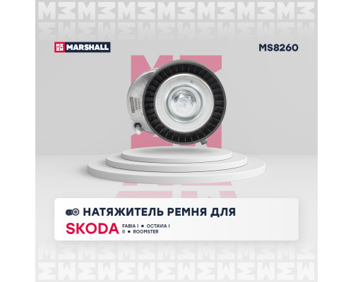 Натяжитель прив. ремня Skoda Fabia I 99- / Octavia I (A4), II (A5) 04-; VW Golf III-VI 91- / Lupo 98- (MS8260) Натяжитель прив. ремня Skoda Fabia I 99- / Octavia I (A4), II (A5) 04-; VW Golf III-VI 91- / Lupo 98- (MS8260)