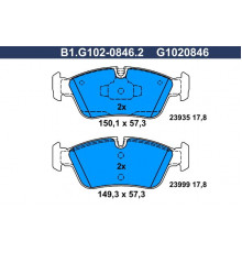 B1.G102-0846.2 Galfer Колодки тормозные передние к-кт