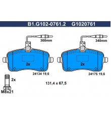 B1.G102-0761.2 Galfer Колодки тормозные передние к-кт