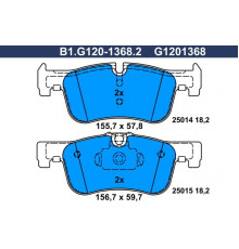 B1.G120-1368.2 Galfer Колодки тормозные передние к-кт для BMW 1-serie F20/F21 2011-2019