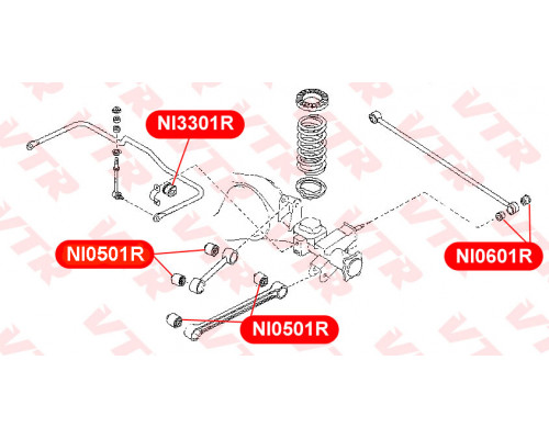 NI0601R VTR Втулка задней поперечной тяги