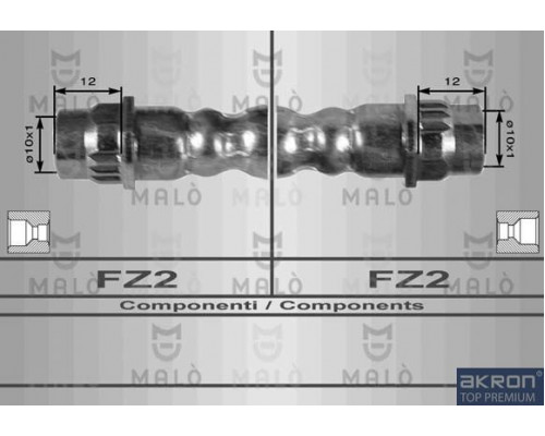 H8637 Malo/Akron Шланг тормозной задний