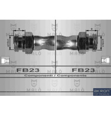 H8643 Malo/Akron Шланг тормозной задний