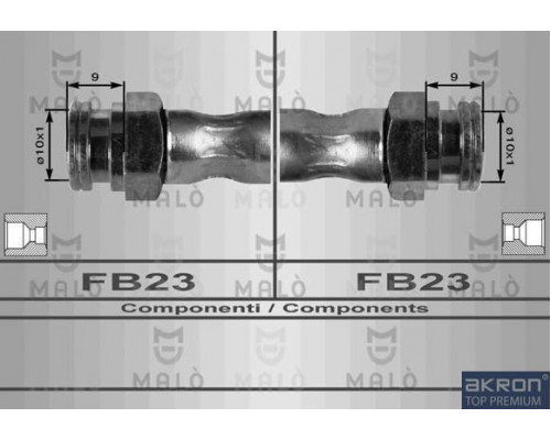 H8643 Malo/Akron Шланг тормозной задний
