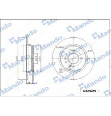 MBC030006 Mando Диск тормозной задний