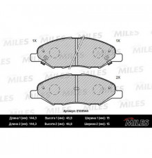 E100544 Miles Колодки тормозные передние к-кт