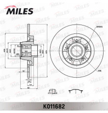 K011682 Miles Диск тормозной задний