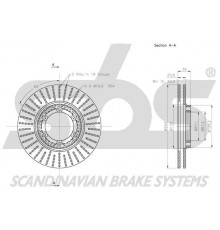 1815203051 SBS Диск тормозной передний вентилируемый для Mitsubishi L200 (K6,K7) 1996-2006