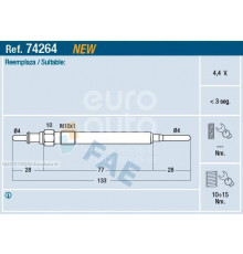 74264 FAE Свеча накаливания
