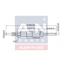 AN096032 A-N Parts Свеча накаливания для Renault Scenic III 2009-2015