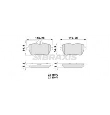 AA0453 BRAXIS Колодки тормозные задние дисковые к-кт