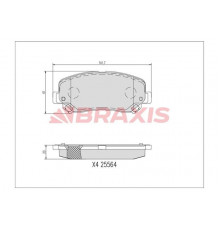 AA0737 BRAXIS Колодки тормозные передние к-кт для Jeep Cherokee (KL) 2013>