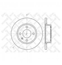 6020-4305-SX Stellox Диск тормозной передний не вентилируемый