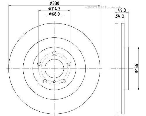 ND2075K Nisshinbo Диск тормозной передний вентилируемый