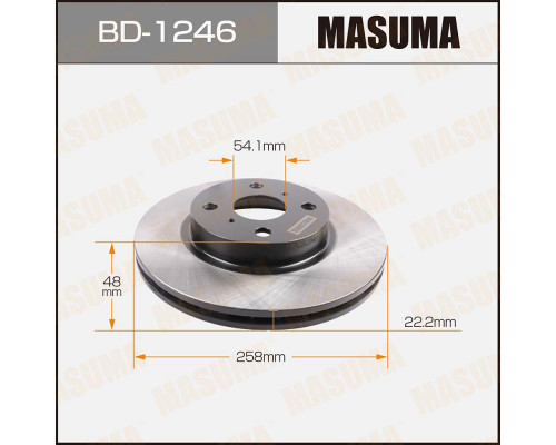 BD-1246 Masuma Диск тормозной передний вентилируемый для Toyota Corolla E11 1997-2001