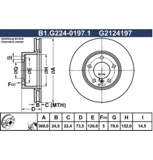 B1.G224-0197.1 Galfer Диск тормозной передний вентилируемый