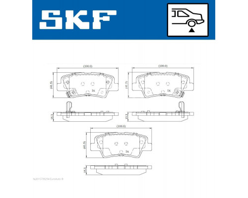 VKBP90100A SKF Колодки тормозные задние дисковые к-кт