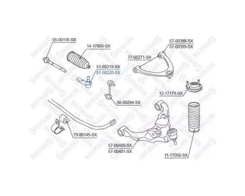 51-00220-SX Stellox Наконечник рулевой правый