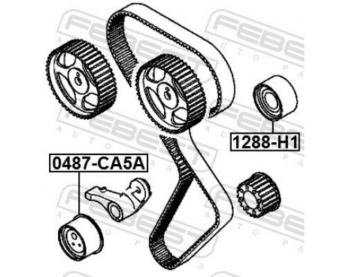 0487-CA5A FEBEST Ролик-натяжитель ремня ГРМ