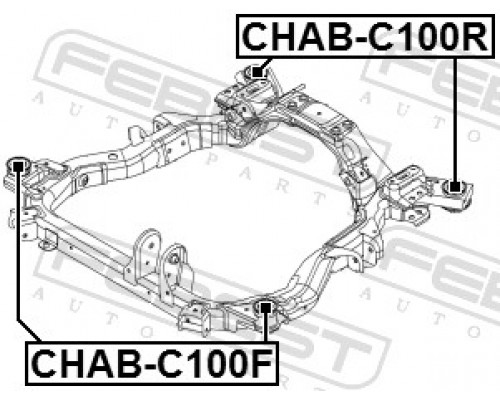 CHAB-C100F FEBEST Сайлентблок передней балки