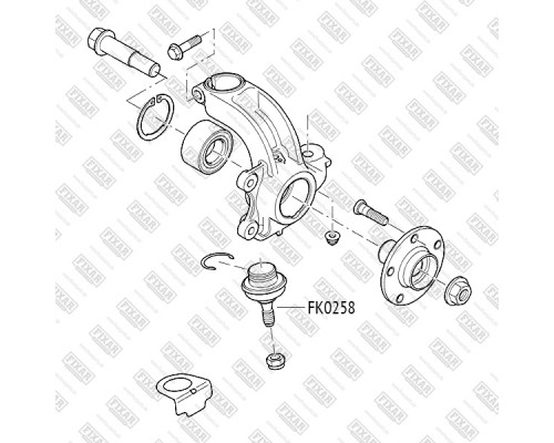 FK0258 Fixar Опора шаровая передней подвески