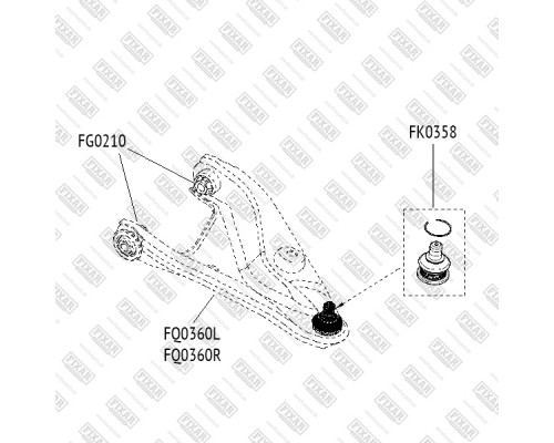 FK0358 Fixar Опора шаровая передней подвески