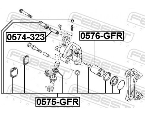 0576-GFR FEBEST Поршень заднего суппорта с механизмом