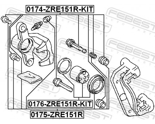 0174-ZRE151R-KIT FEBEST Направляющая суппорта (к-кт)