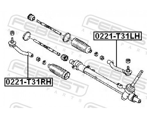 0221-T31LH FEBEST Наконечник рулевой левый