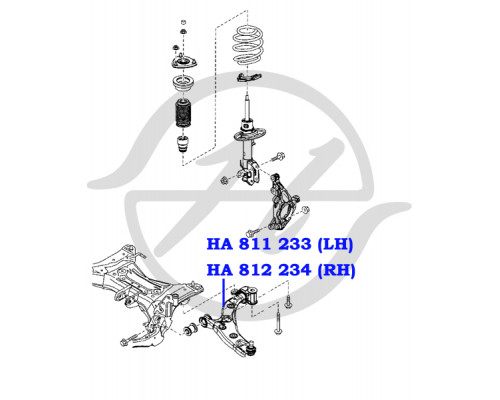 HA811233 Hanse Рычаг передний левый для Mazda Mazda 3 (BM/BN) 2013-2018