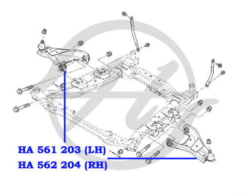 HA562204 Hanse Рычаг передний правый