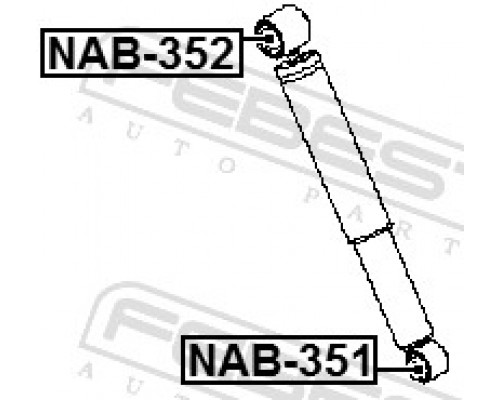 NAB-352 FEBEST Сайлентблок заднего амортизатора верхний