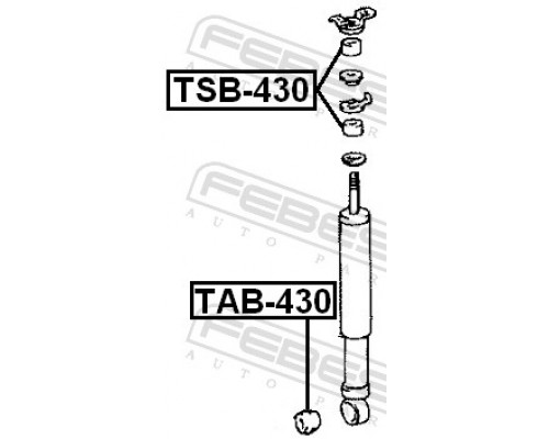 TAB-430 FEBEST Сайлентблок переднего амортизатора нижний