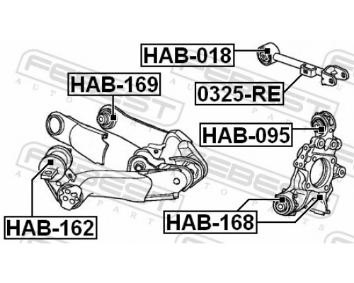 HAB-095 FEBEST Сайлентблок тяги