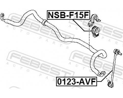 NSB-F15F FEBEST Втулка (сайлентблок) переднего стабилизатора