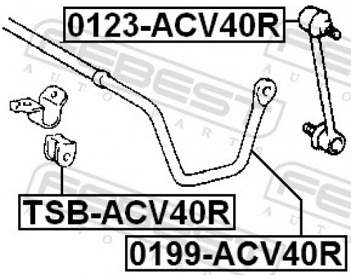 0199-ACV40R FEBEST Стабилизатор задний